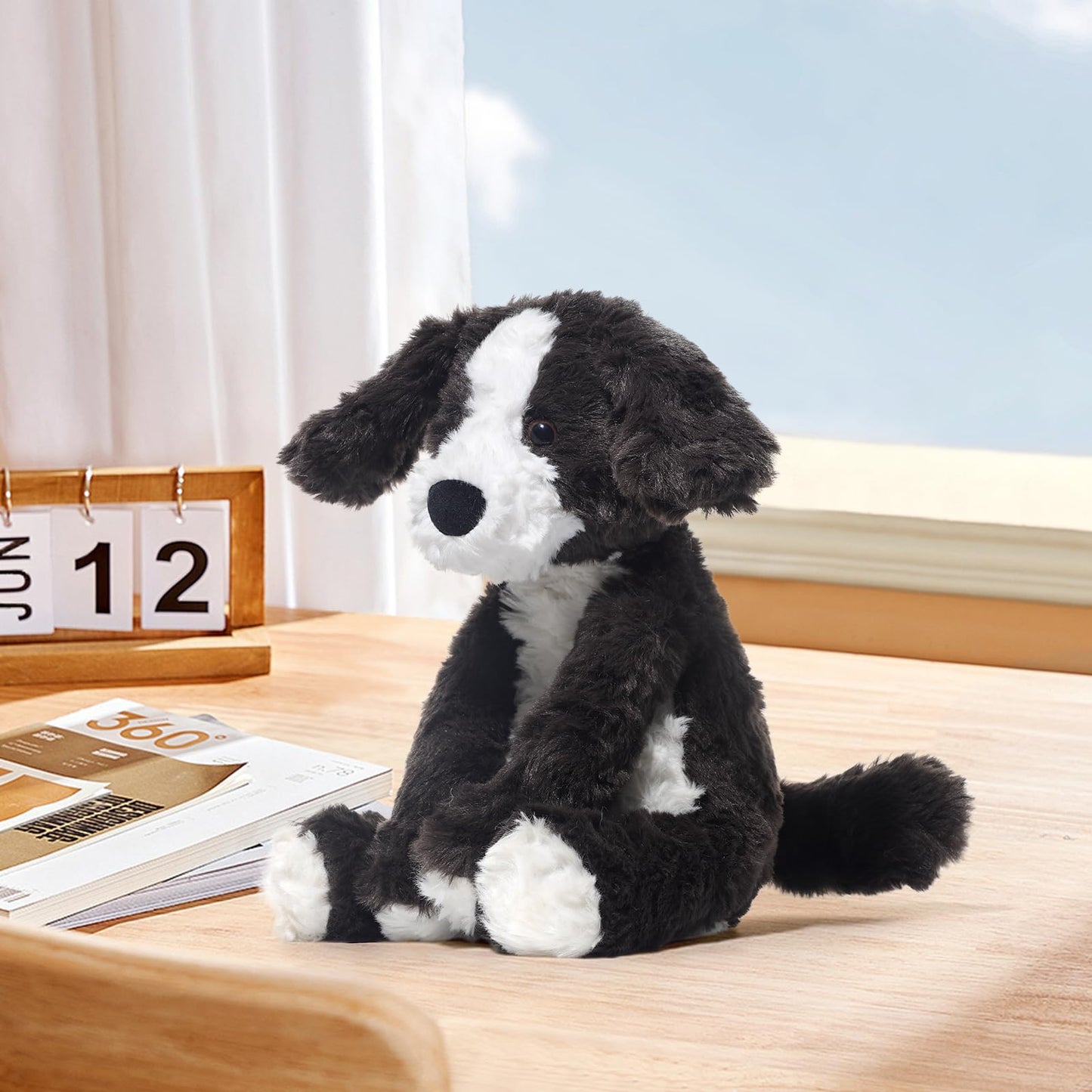 Plush Animal Toy Soft Stuffed Animals Plush Cute Easter Border Collie/Monkey/Panda Plushies for Boys Girls, as a Gift for Home Kids' Bedroom Decor (Border Collie)