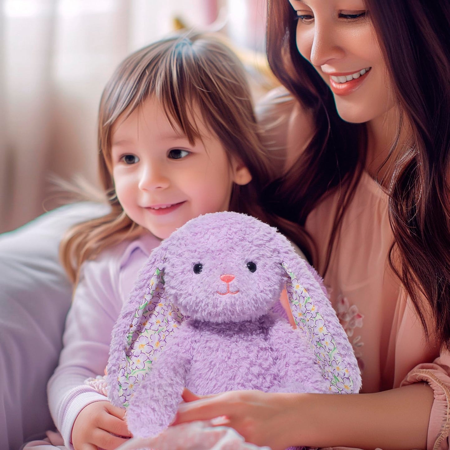 purple Soft Bunny Stuffed Animal - Adorable Bunny Plush Stuffed Bunny for Kids and Adults 15 Inch