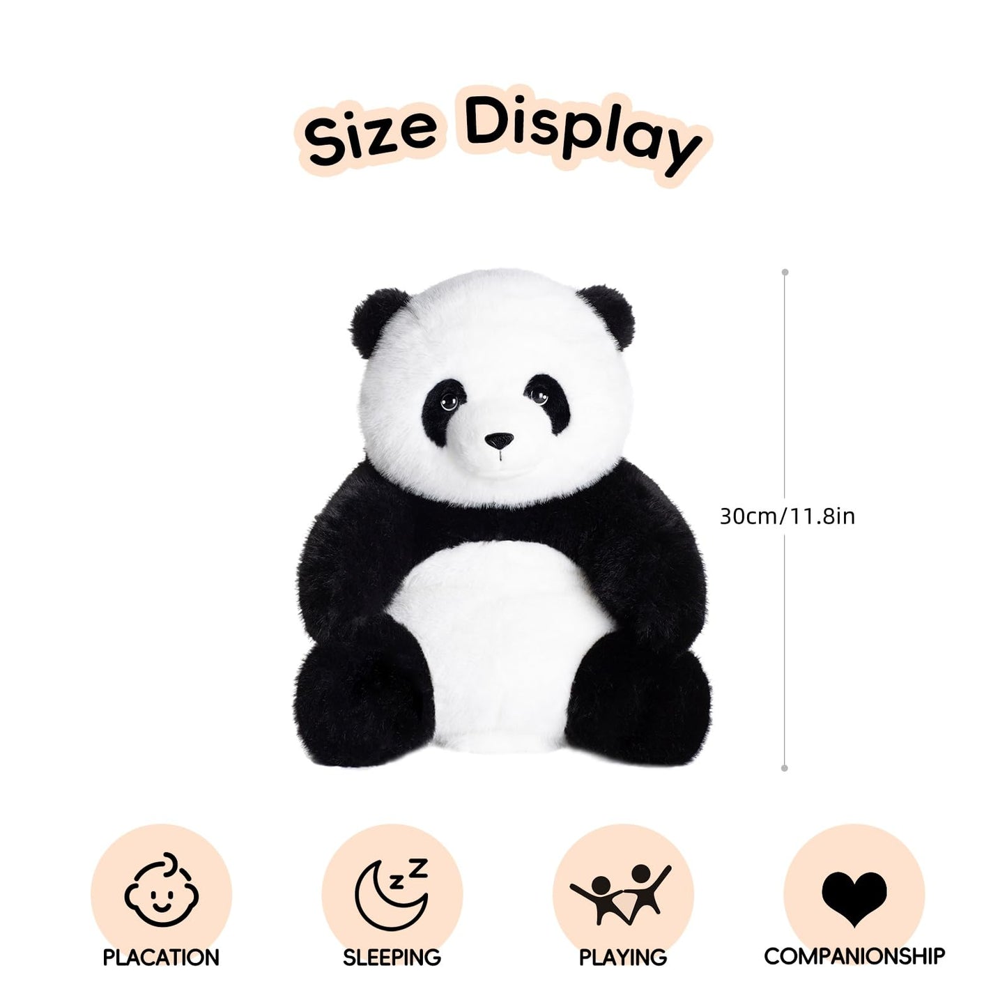 Cozy Panda Plush - Weighted Panda Stuffed Animal for Kids Women Men Cute Panda Bear Gift, 11.8 Inch